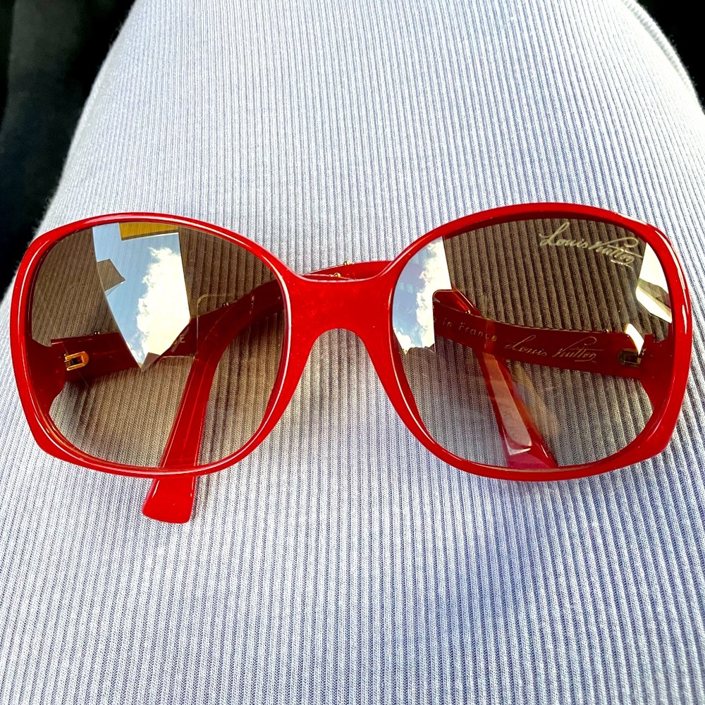 Louis Vuitton Red Oversized Round Women's Sunglasses